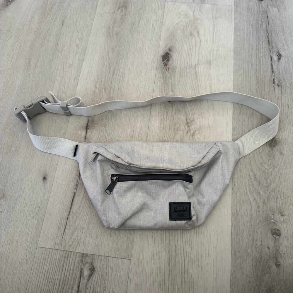 Herschel Supply Company Light Gray Belt Bag with Black Zipper